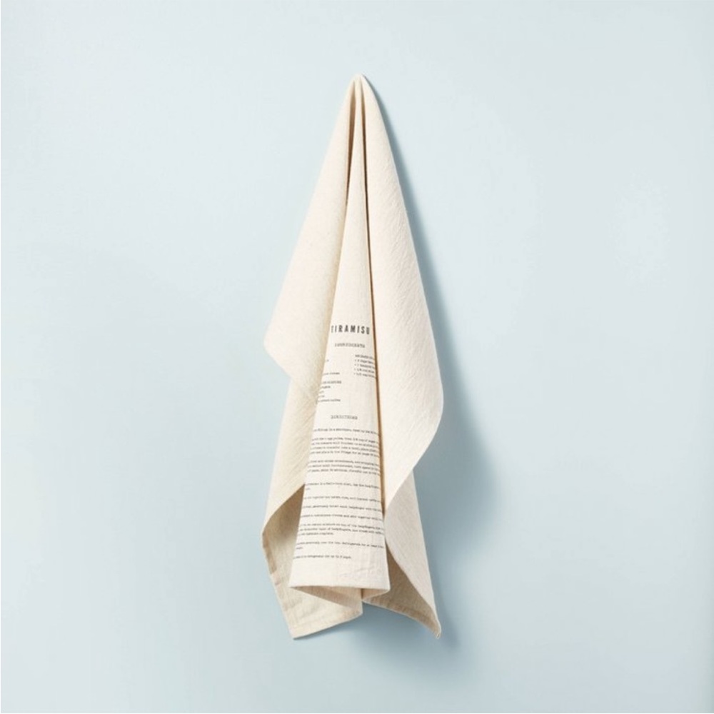 Magnolia Tiramisu Recipe Flour Sack Kitchen Towel Black/Natural